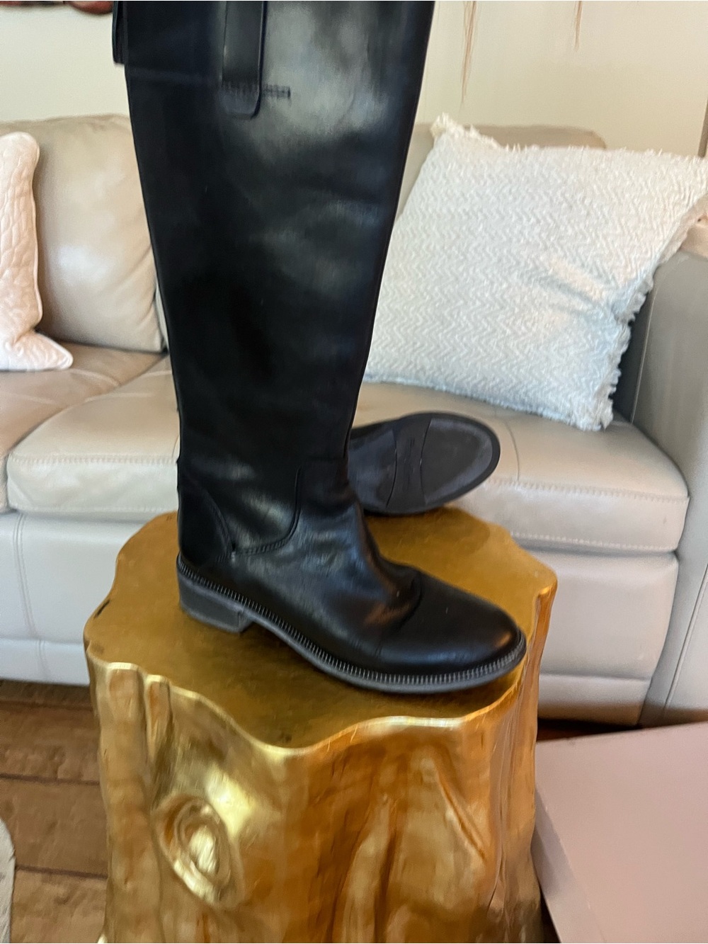 Franco Sarto Black Leather Tall Riding Boots